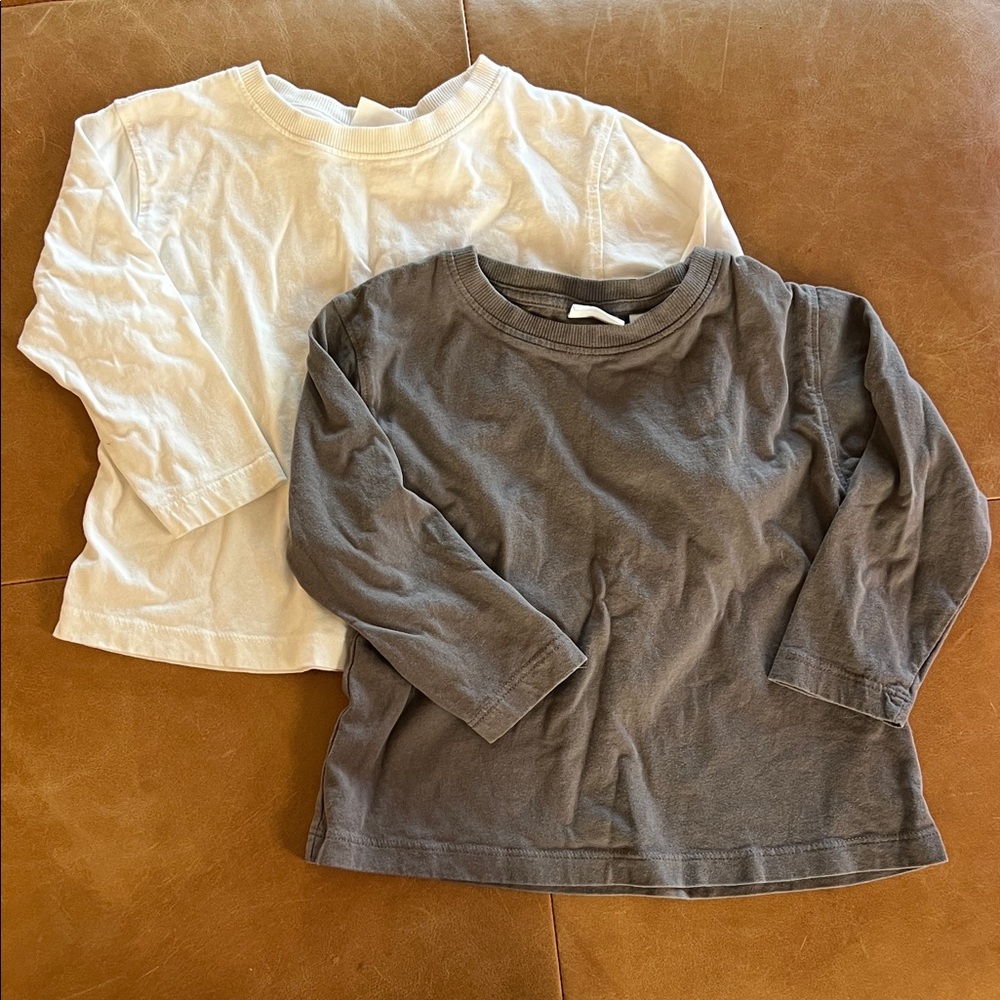 Zara Kids Long Sleeve Tees - Gray and White